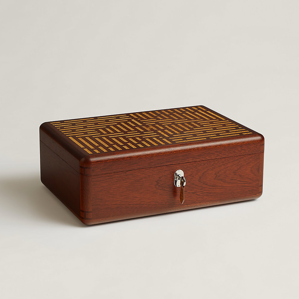 Casaque H en Dedale Lezard watch box | Hermès USA